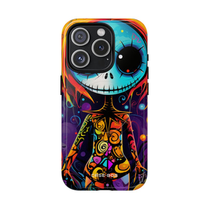 Blue Skull Swirl iPhone 15 Pro Case - Tough+