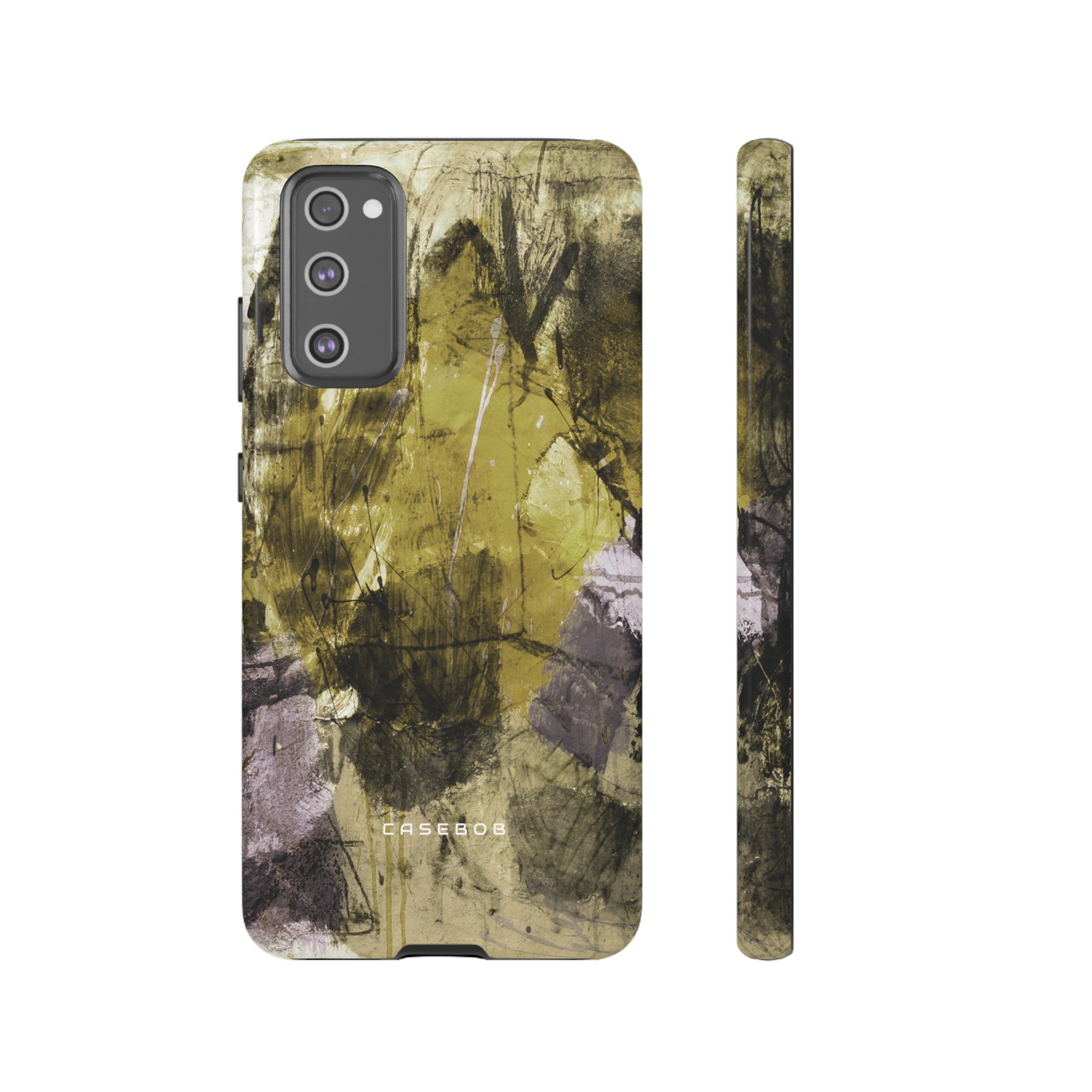 Yellow Grunge Art Phone Case - Protective Phone Case