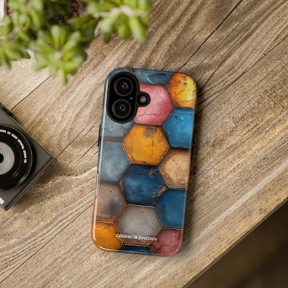 Rustic Geometric Tiles - Tough iPhone 16 Phone Case