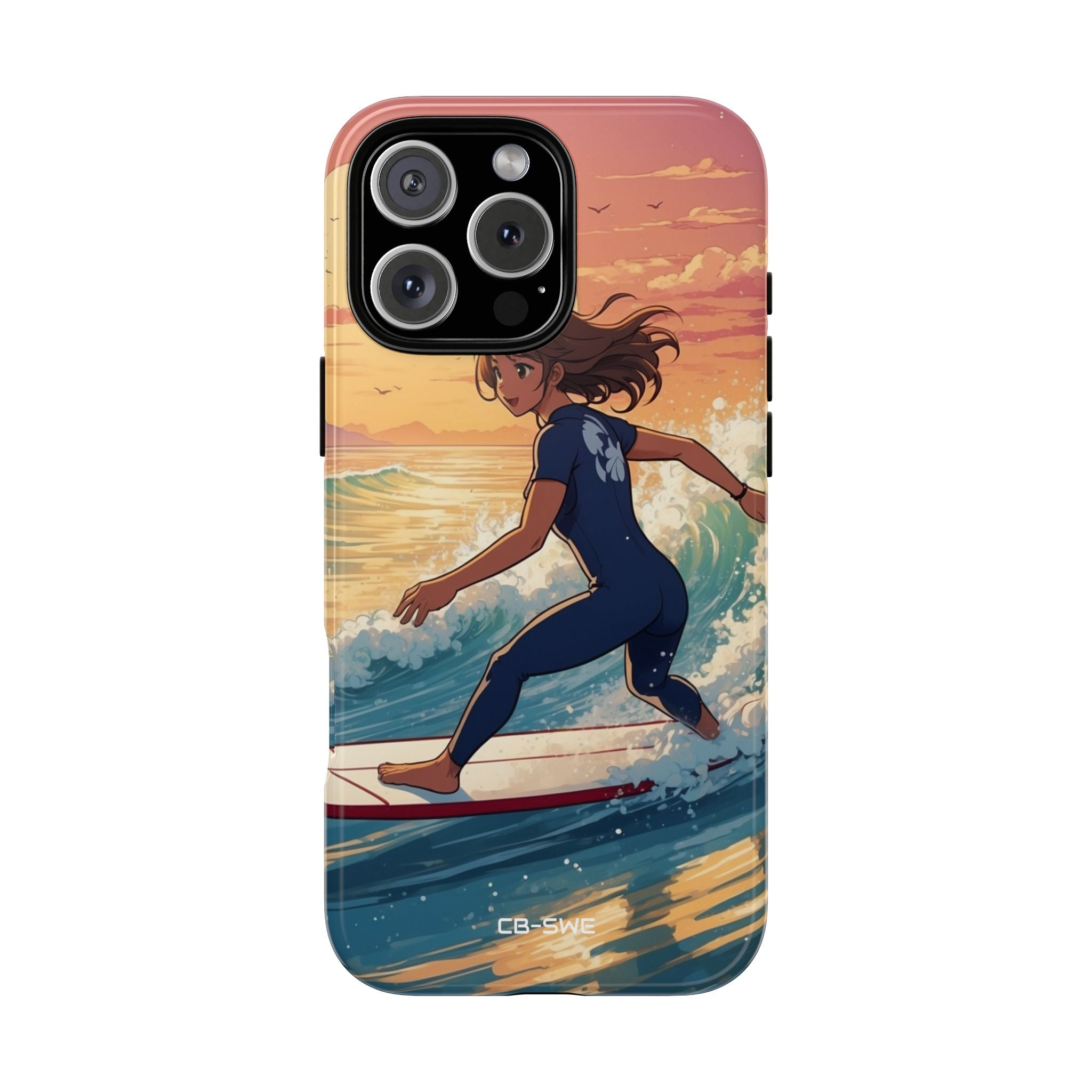 Surfing Into Sunset - iPhone Case