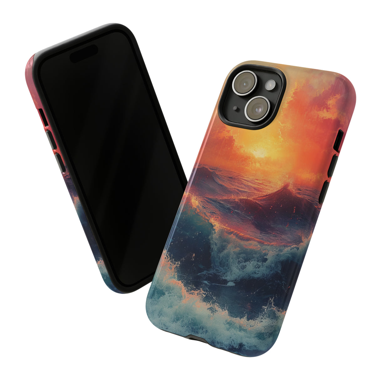 Pastel Waves at Sundown - Protective Phone Case