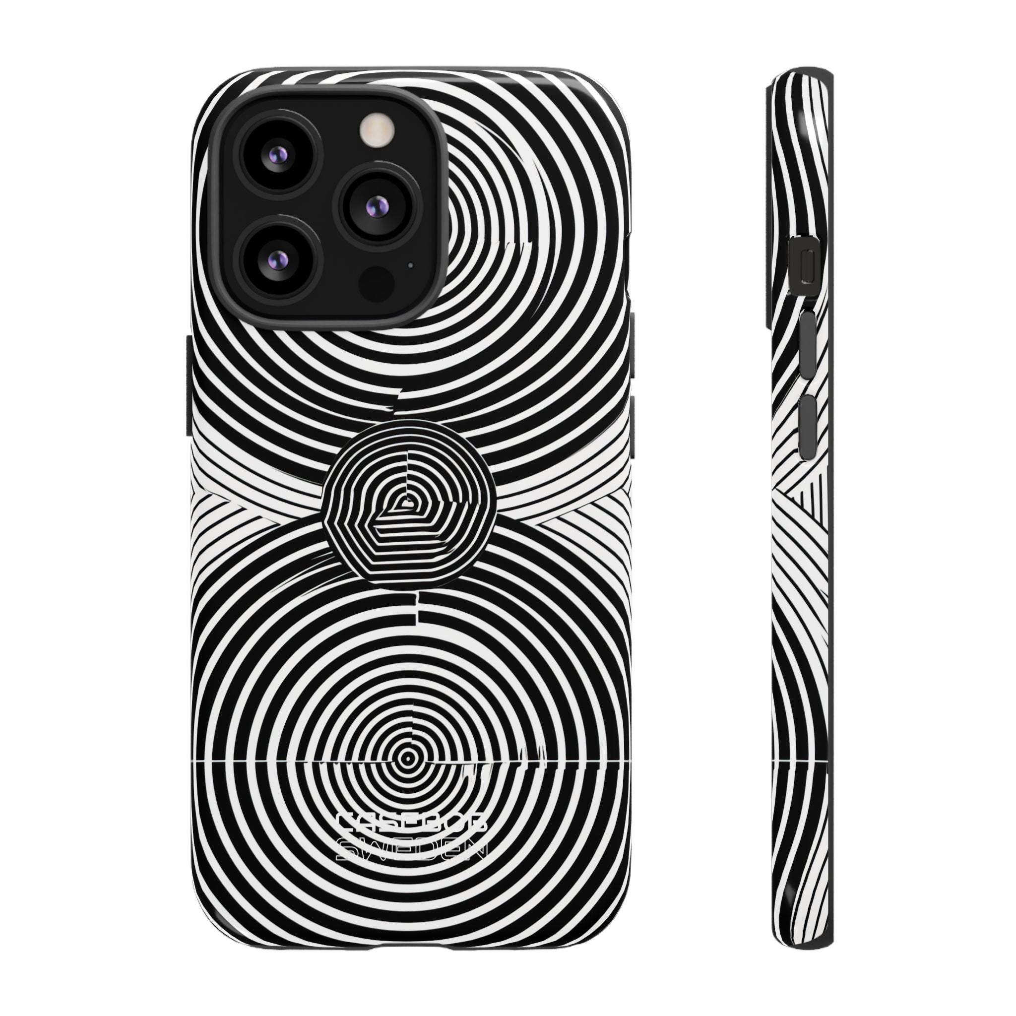 Monochrome Spiral Motion iPhone 13 - Tough