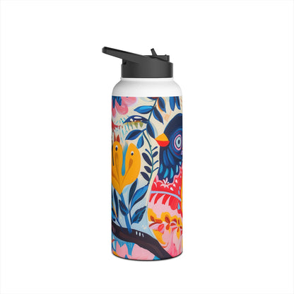 Ornate Owl Bloom - Stainless Steel Water Bottle