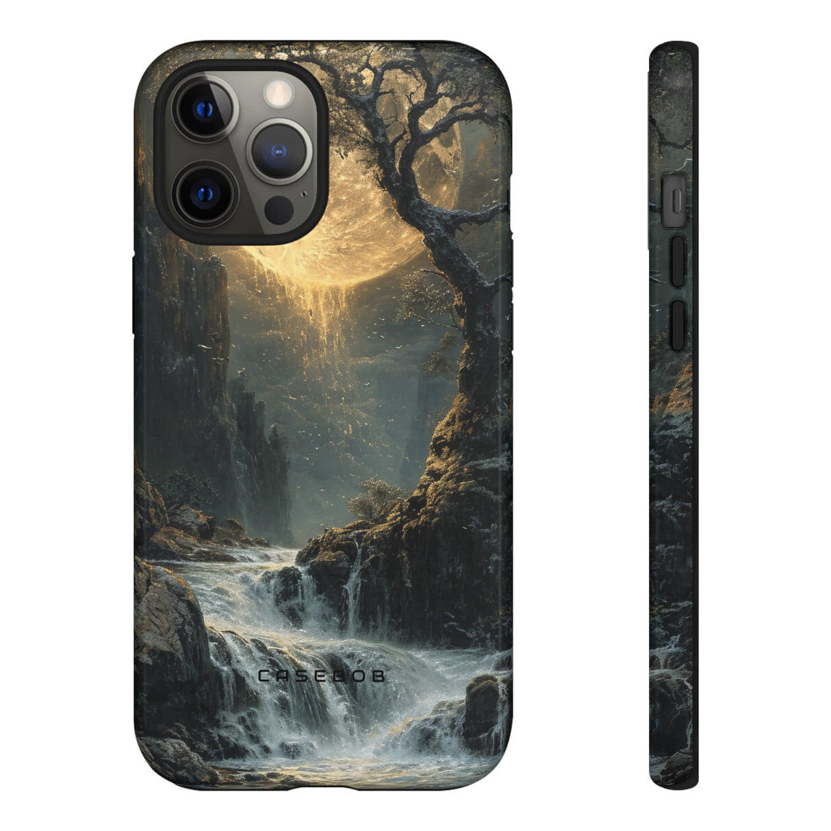 Moonlit Waterfall Silence - Protective Phone Case