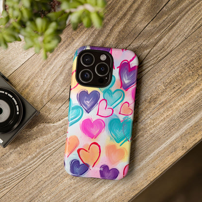 Hearts Dance Playfully - iPhone Case