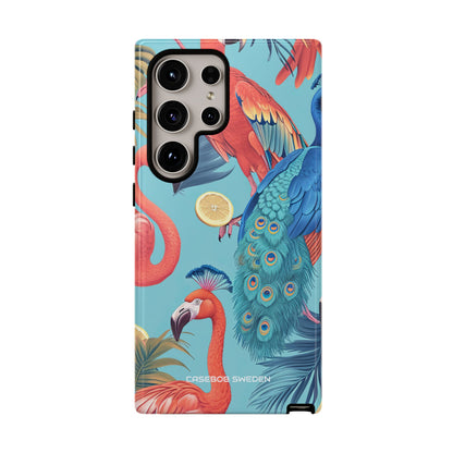 Tropical Flamingo Bliss - Tough Samsung S24 Phone Case