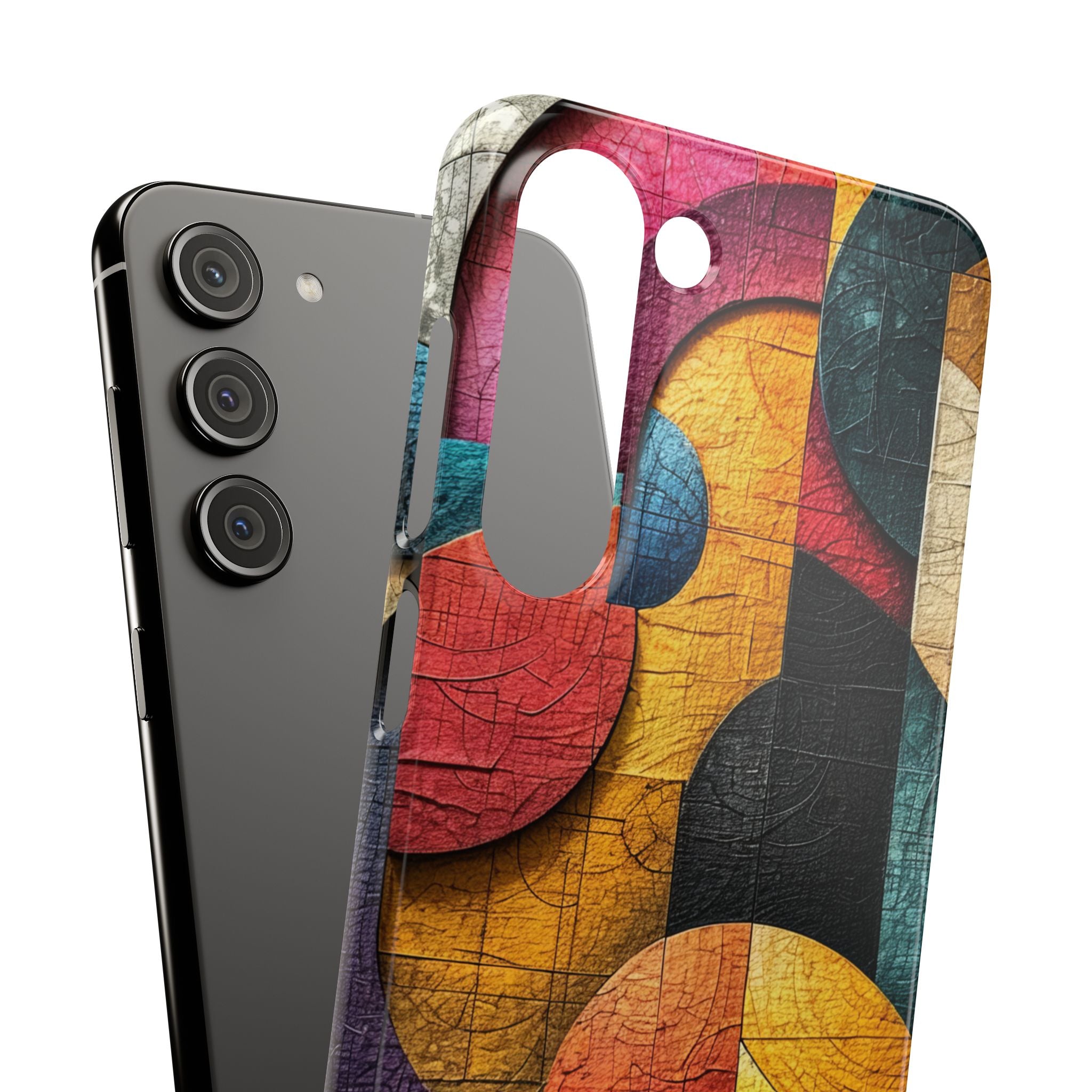 Vibrant Geometric Art - Slim Samsung S23 Phone Case