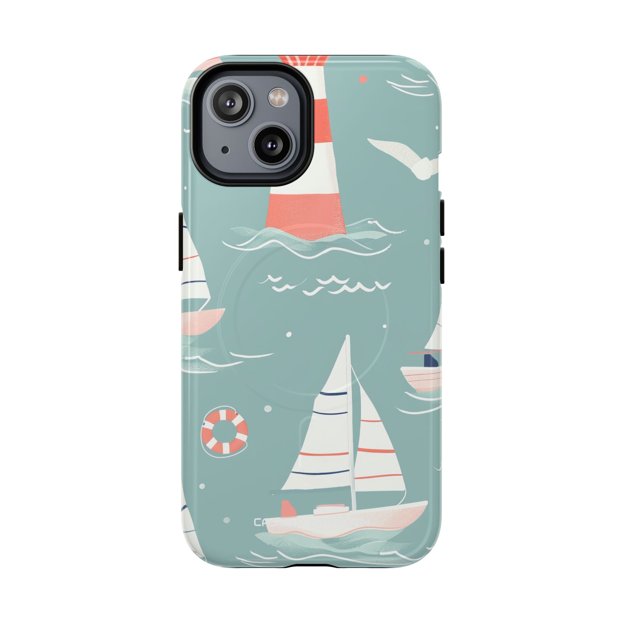 Lighthouse Nautical Charm - Tough + MagSafe® iPhone 14 Phone Case