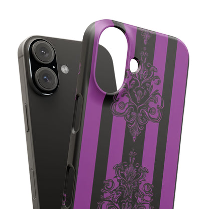 Gothic Elegance with Vertical Stripes and Ornamental Motifs iPhone 16 - Slim Phone Case