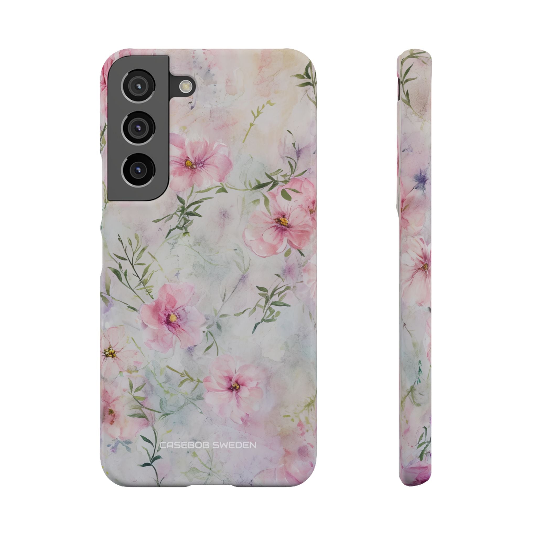 Pink Floral Watercolor Decor - Slim Samsung S22 Phone Case