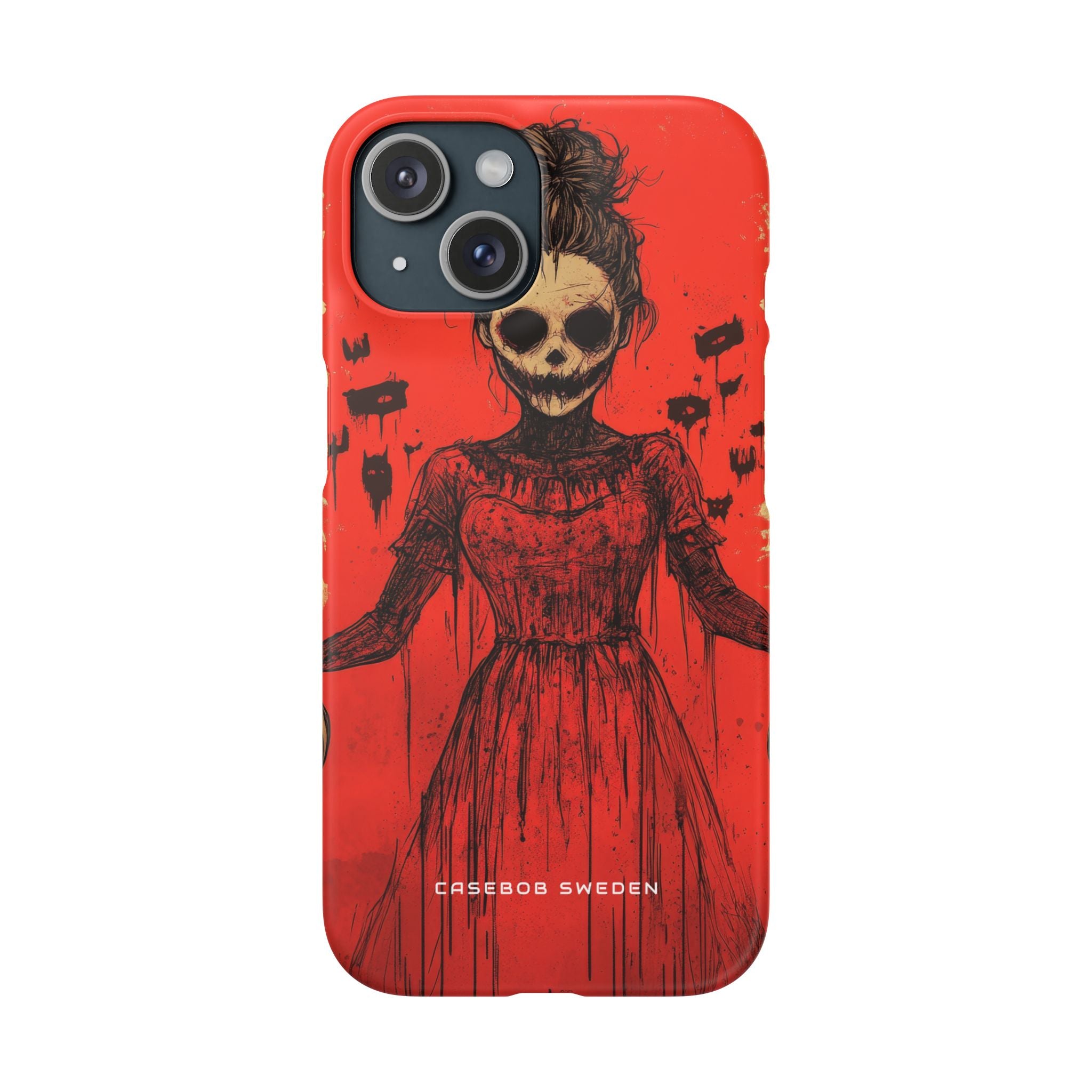 Haunting Scarlet Descent iPhone 15 - Slim Phone Case