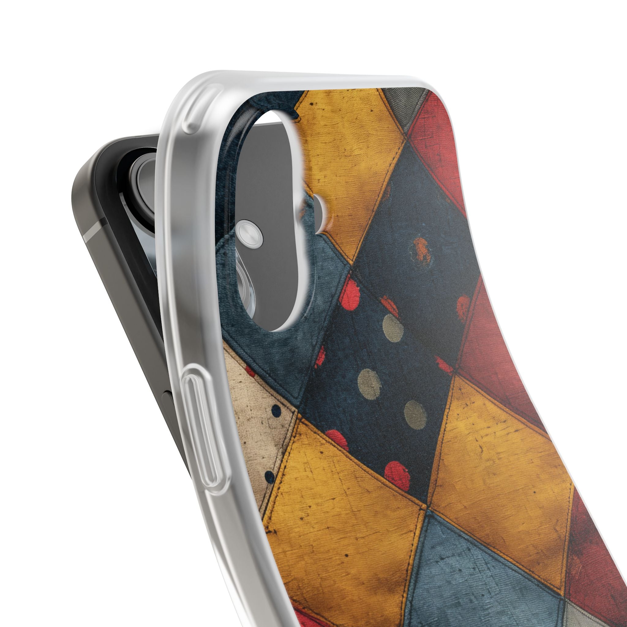 Blue Red Patchwork - Flexi iPhone 16 Phone Case