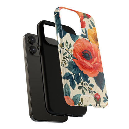 Vibrant Botanical Poppies - Tough + MagSafe® iPhone 14 Phone Case