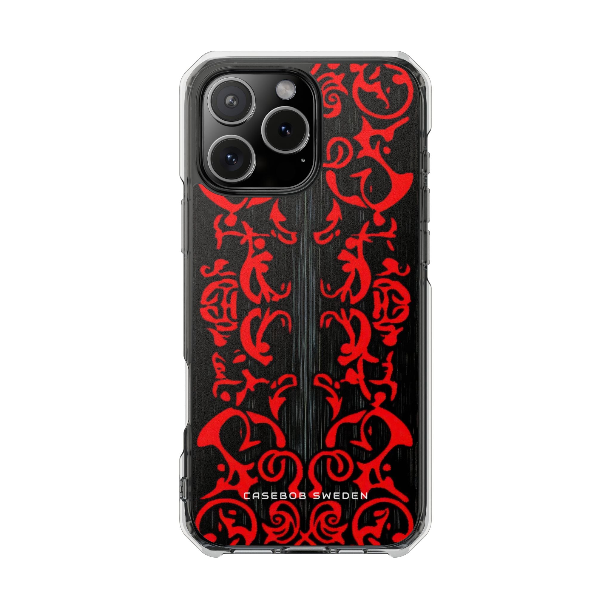 Gothic Crimson Symmetry iPhone 16 - Clear Impact Phone Case