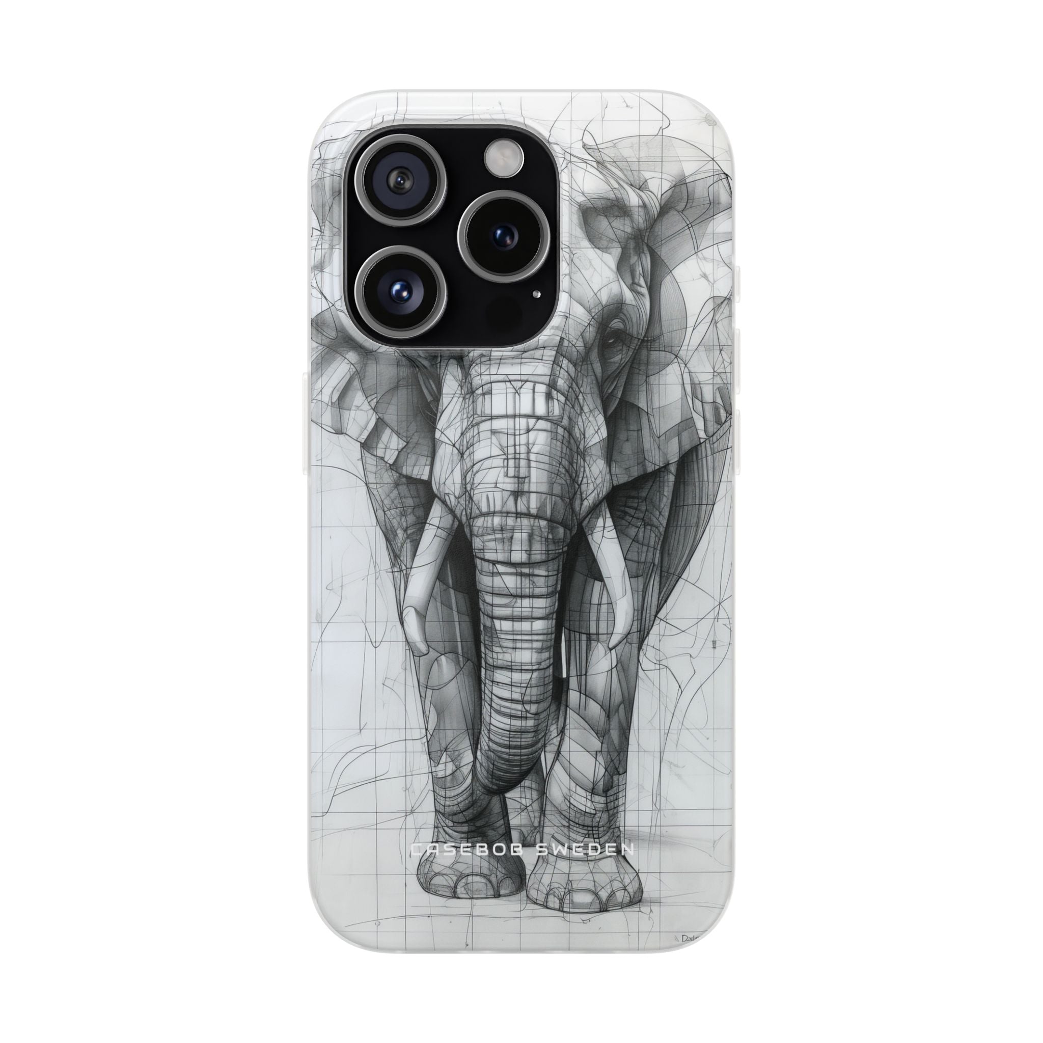 Elephant Line Geometry iPhone 15 - Flexi Phone Case