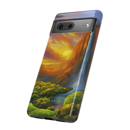 Fantasy Landscape with Waterfall - Protective Phone Case