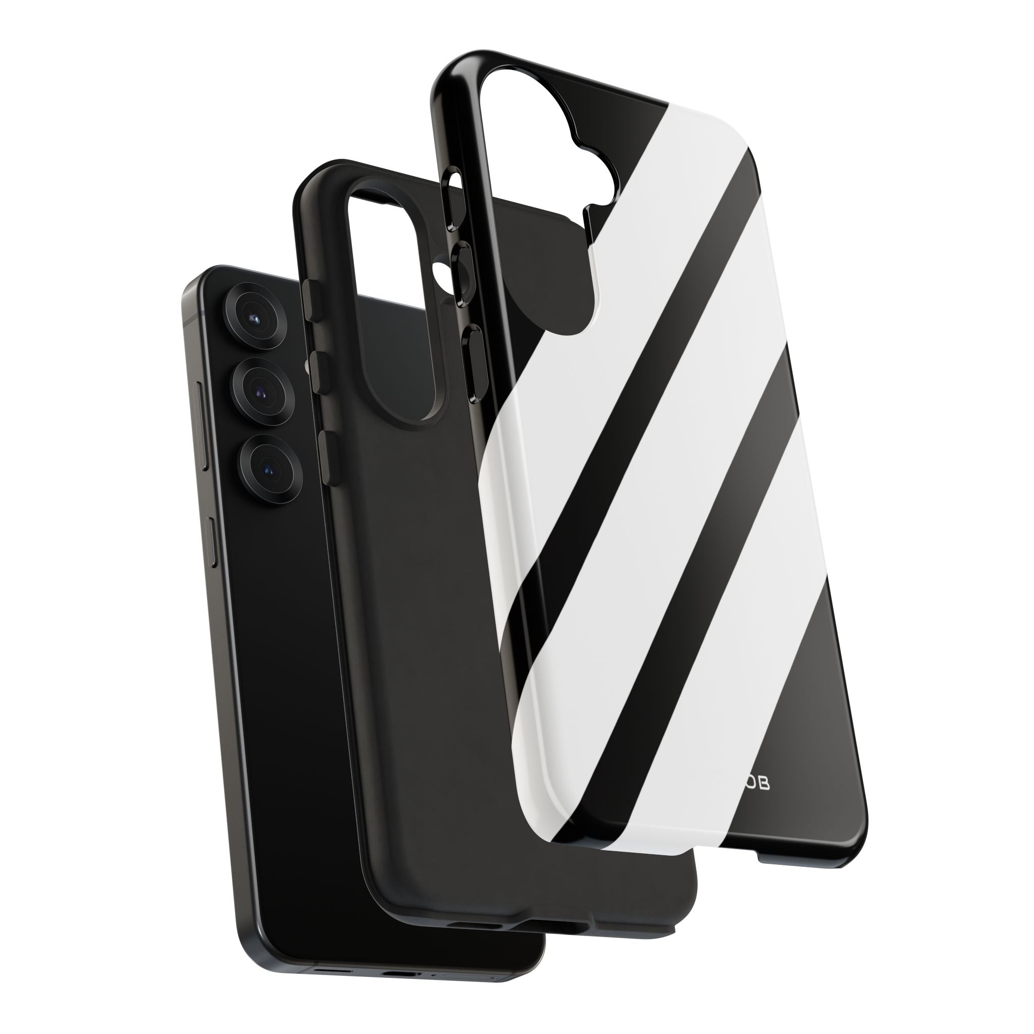 Diagonal Bands Noir Samsung S25 Case - Tough