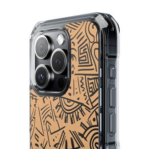 Mystic Tribal Geometry - Phone Case for iPhone (Clear Impact - Magnetic)