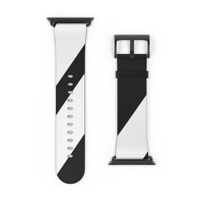 Diagonal Stripes BlackWhite - Watch Band
