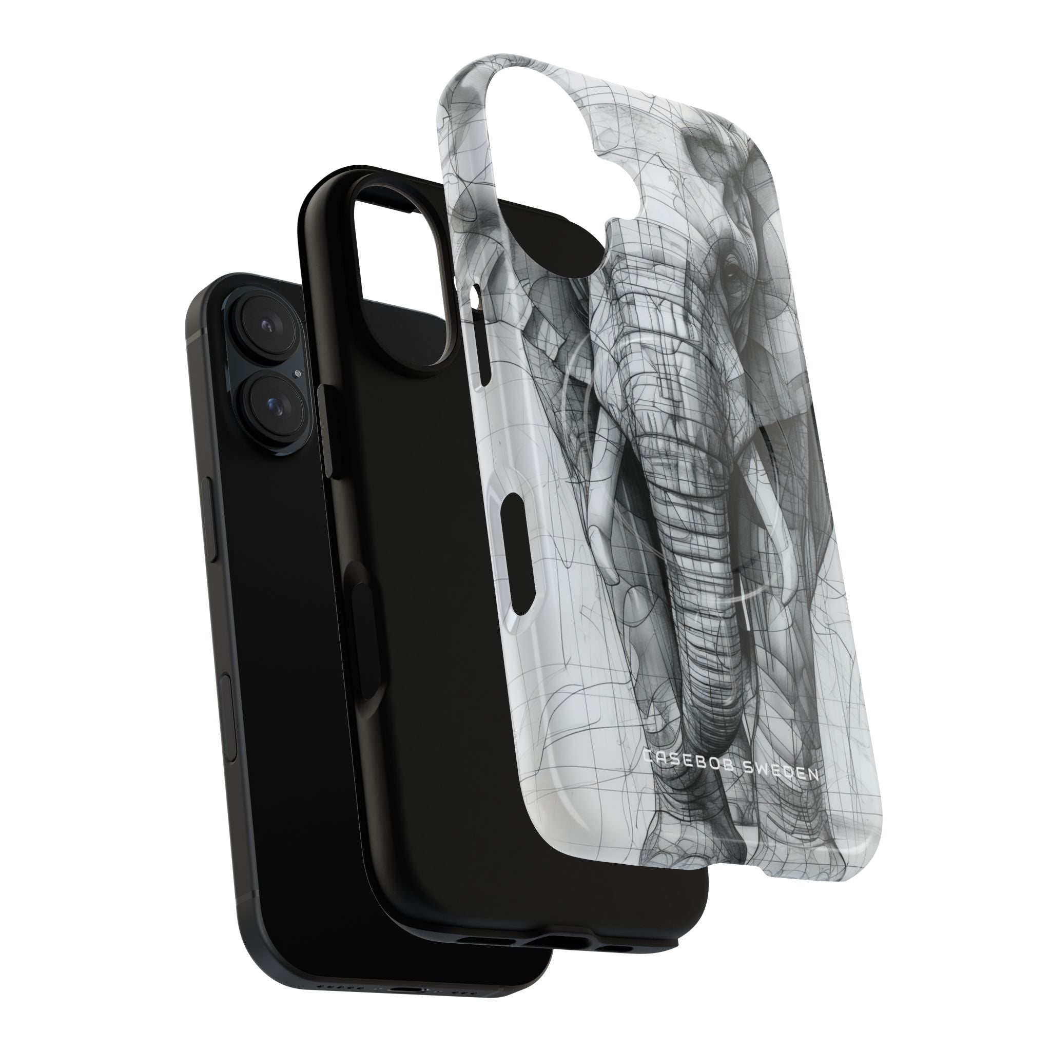 Elephant Line Geometry iPhone 16  Tough+ Phone Case