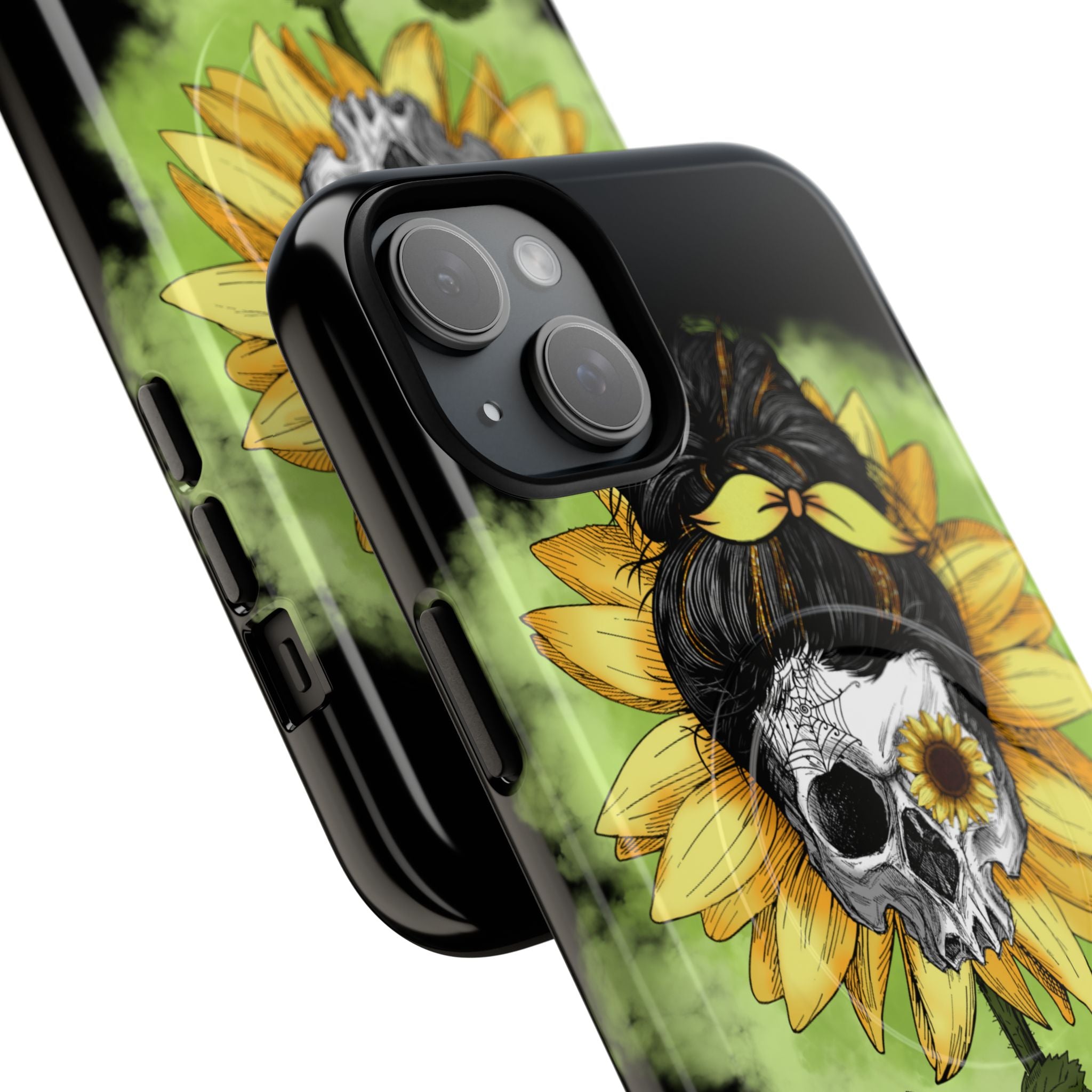 Sunflower Skull iPhone 15 Plus Case - Tough+