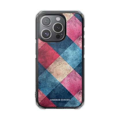 Bold Geometric Squares - Clear Impact iPhone 15 Phone Case