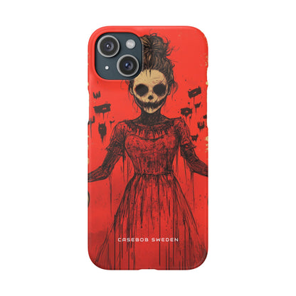 Haunting Scarlet Descent iPhone 15 - Slim Phone Case