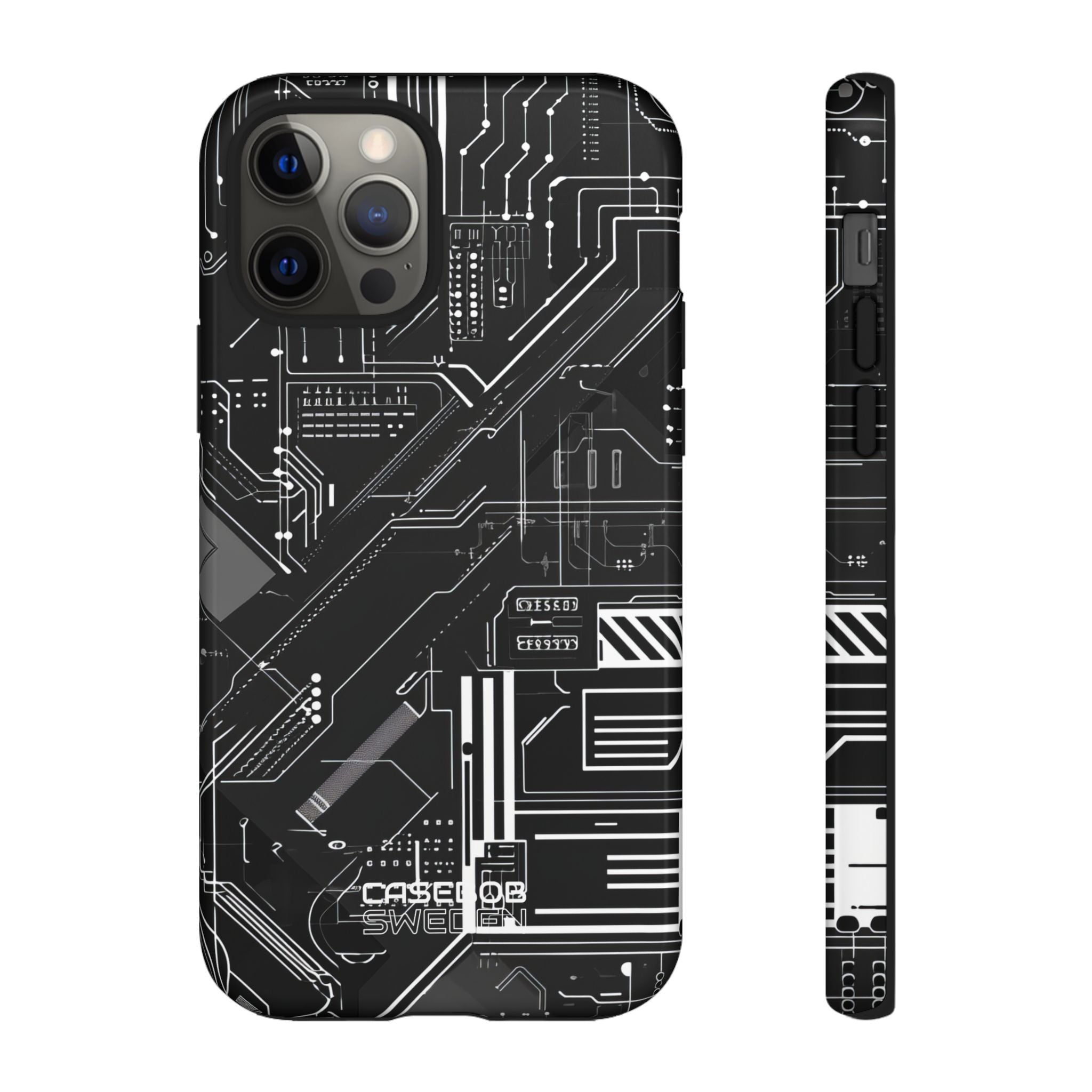 Futuristic Circuit Grid iPhone 12 - Tough