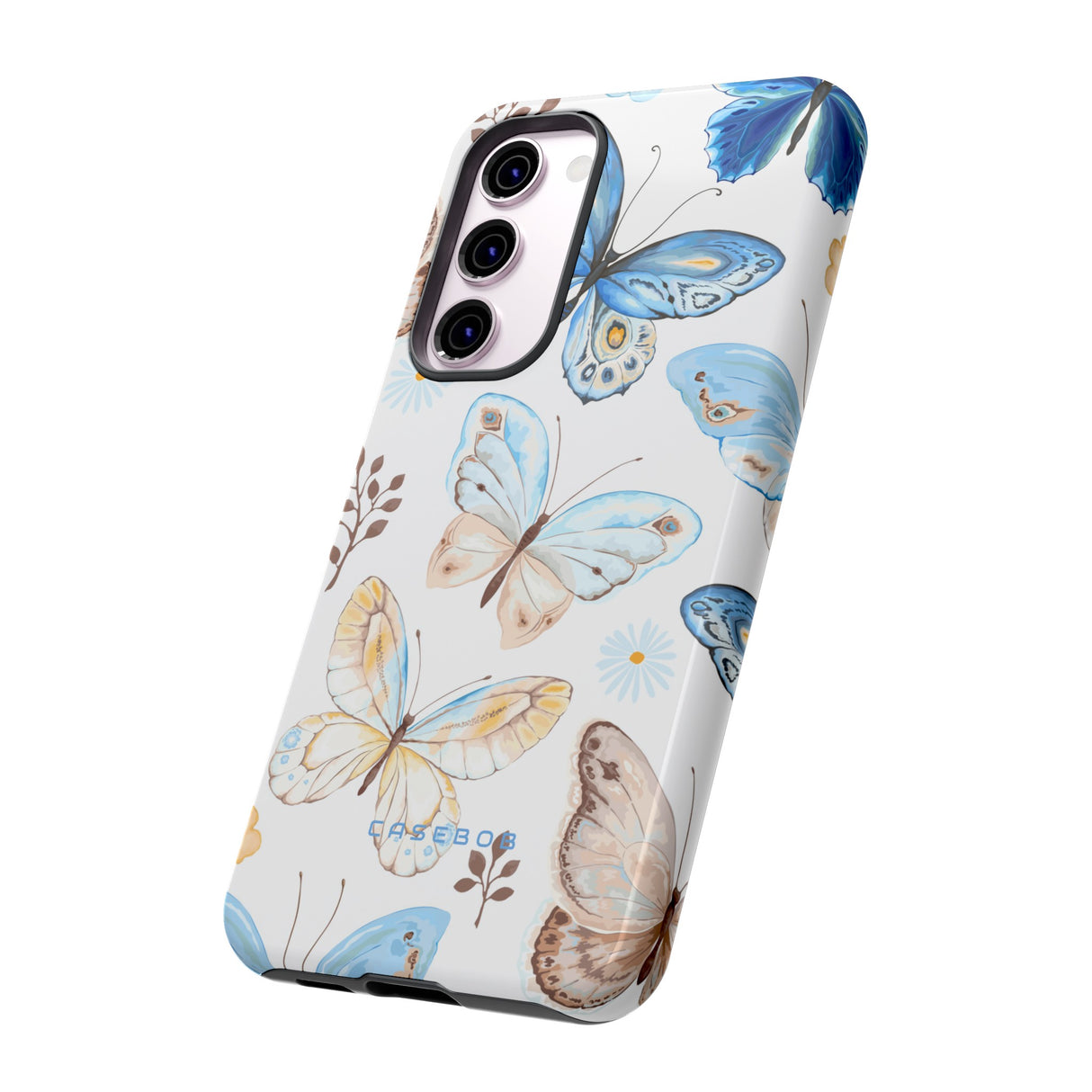 Flying Butterflies, Blue and Yellow iPhone case - Protective Phone Case