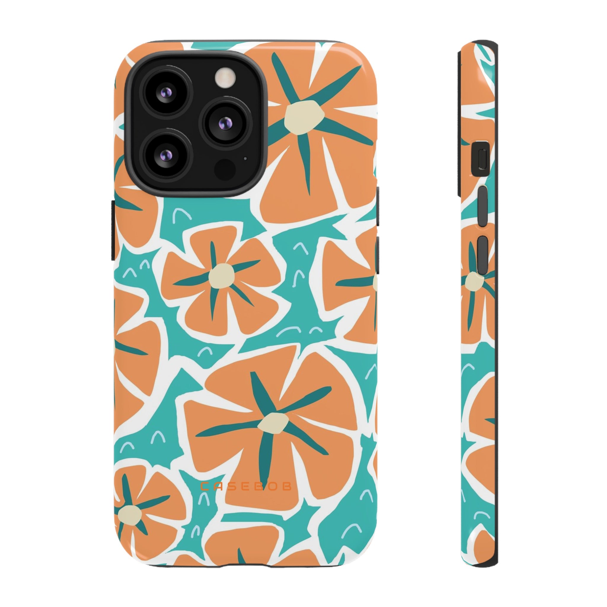 Orange Happy Flower - Protective Phone Case