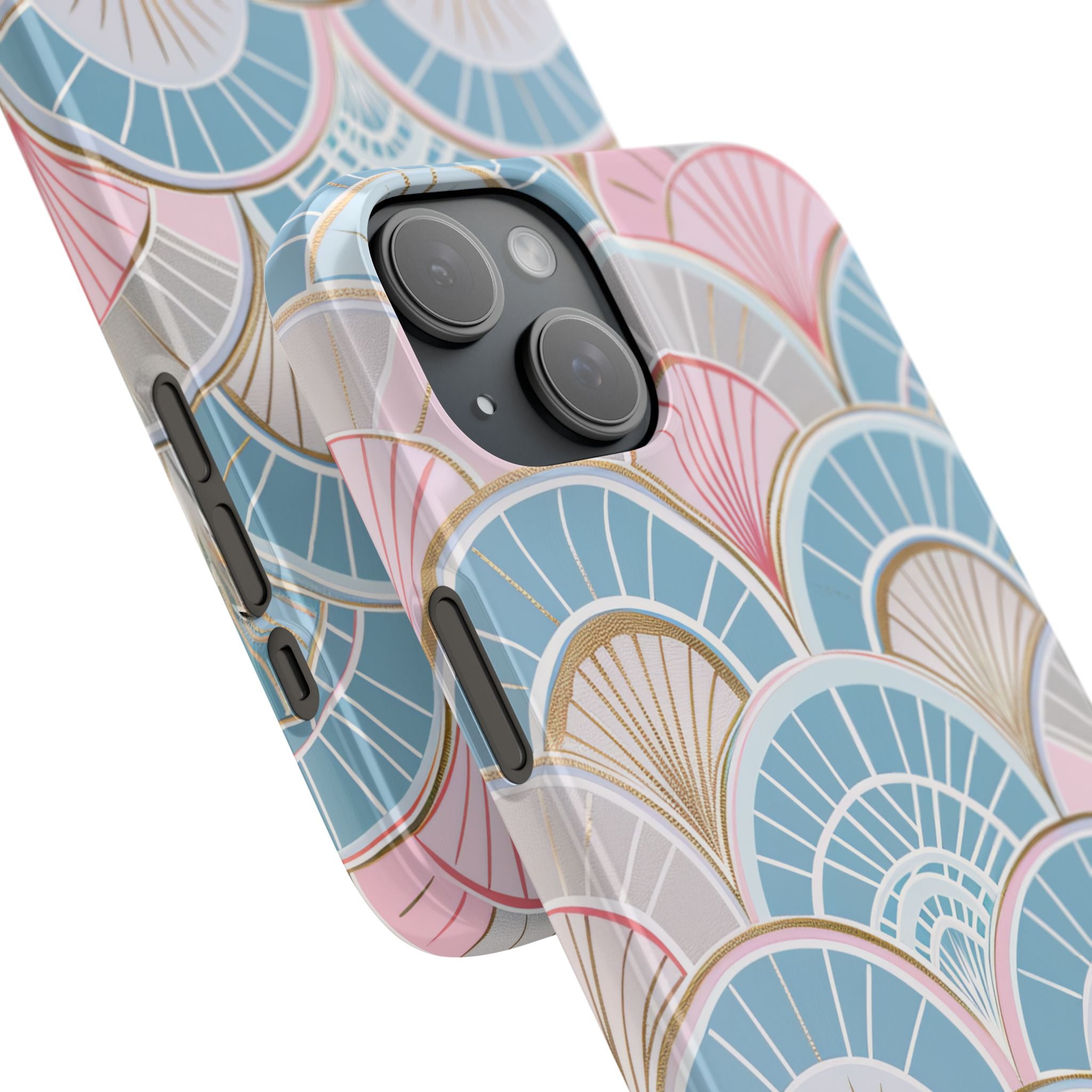 Art Deco Pastel Fan Pattern - Slim iPhone 15 Phone Case