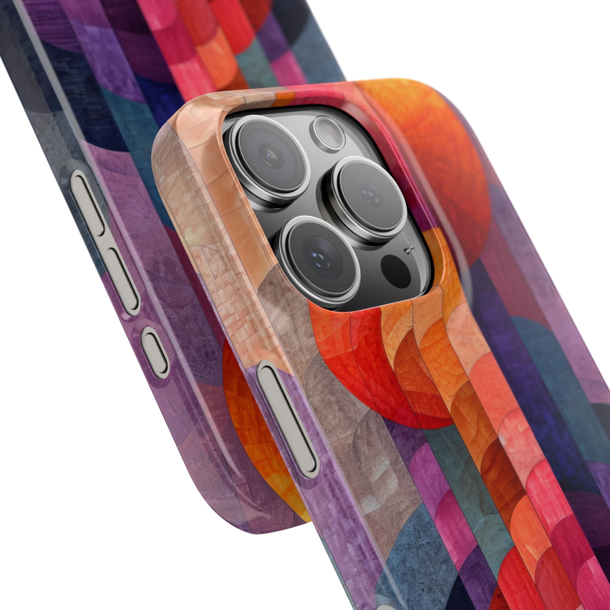 Purple Orange Abstract - Slim iPhone 16 Phone Case