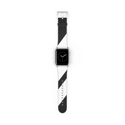 Diagonal Stripes BlackWhite - Watch Band