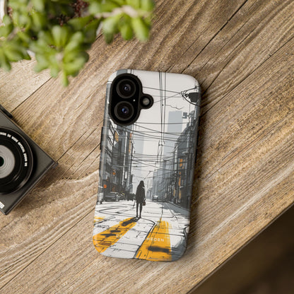 Urban Noir Streetscape iPhone 16 - Tough Phone Case