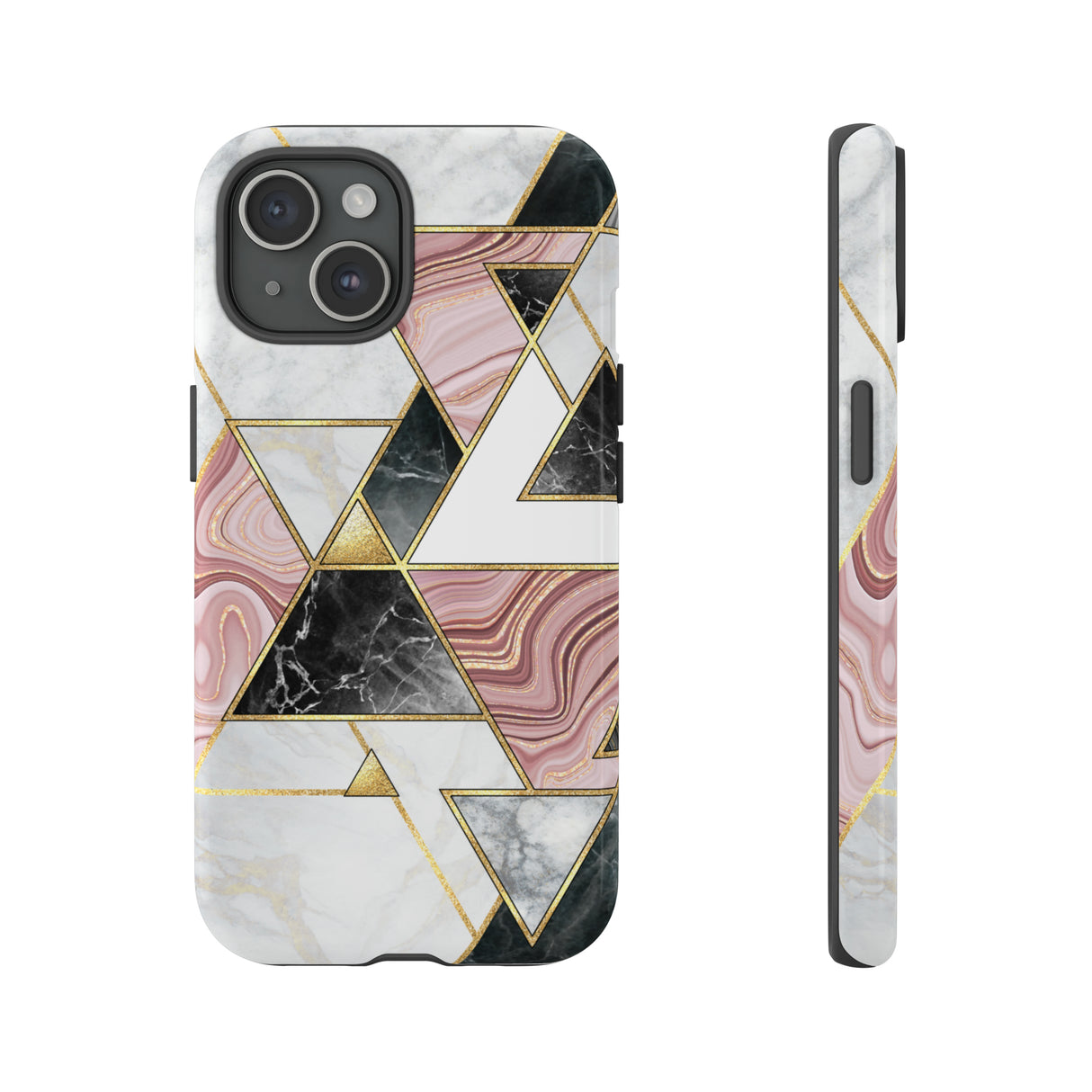 White Pink Mosaic - Protective Phone Case