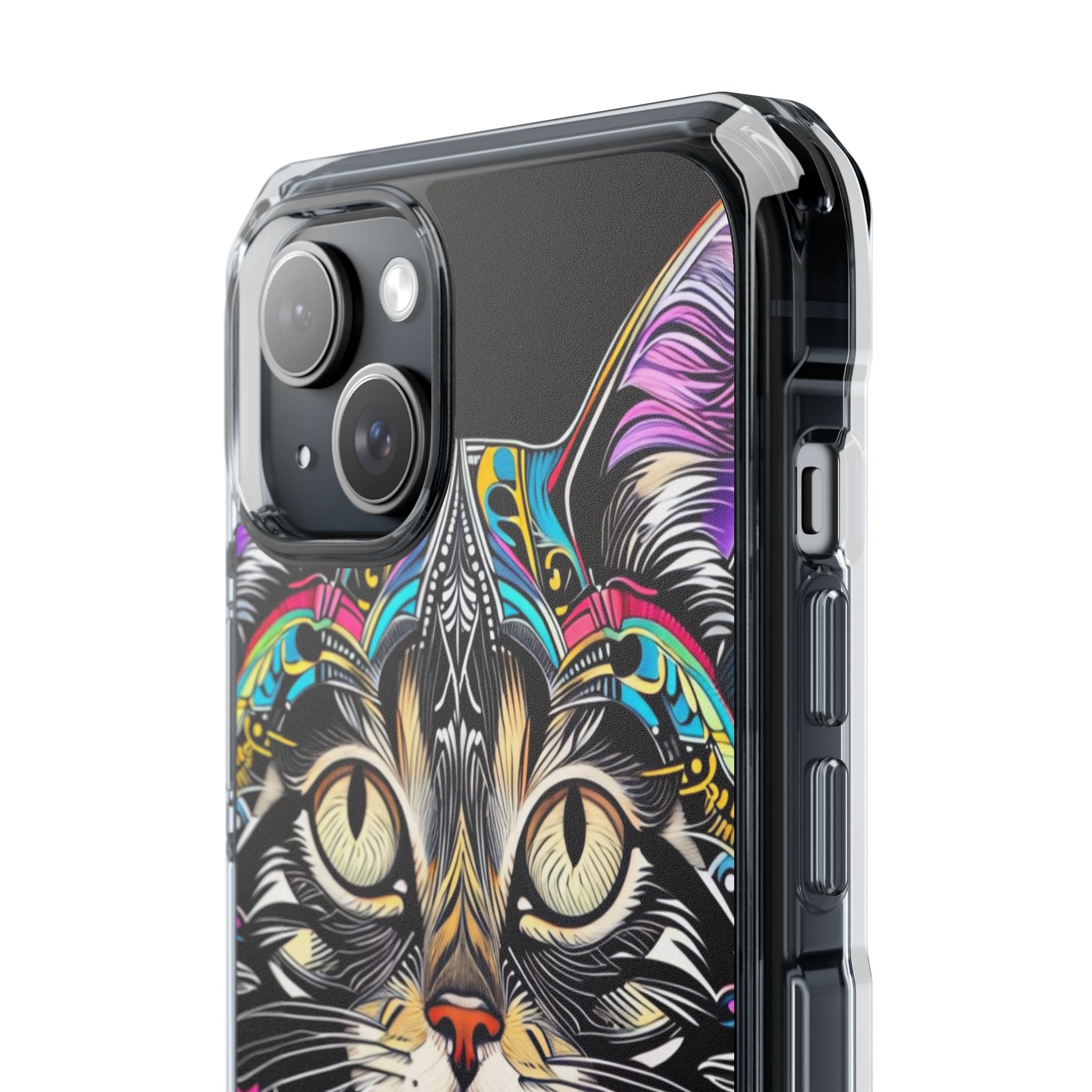 Psychedelic Cat Mirage iPhone Case - Impact