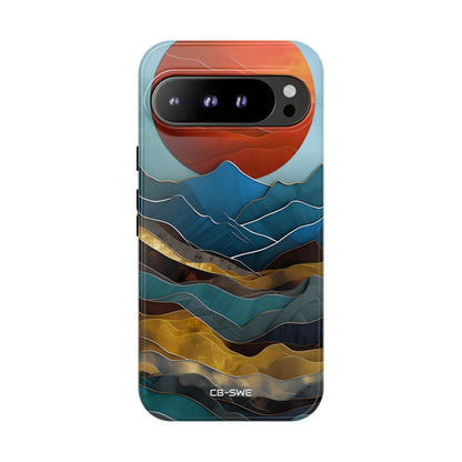 Sunset Geometry Waves - Google Pixel Case