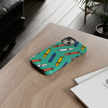 Crayons Dance Playfully - iPhone Case