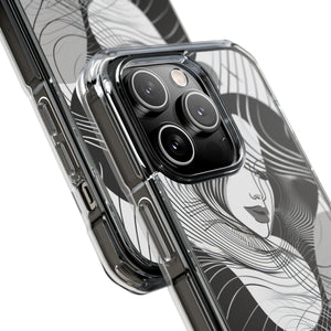 Fluid Noir Rhythm - Phone Case for iPhone (Clear Impact - Magnetic)