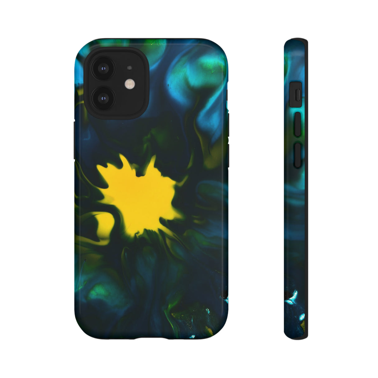 Yellow Spot Ink Art - Protective Phone Case