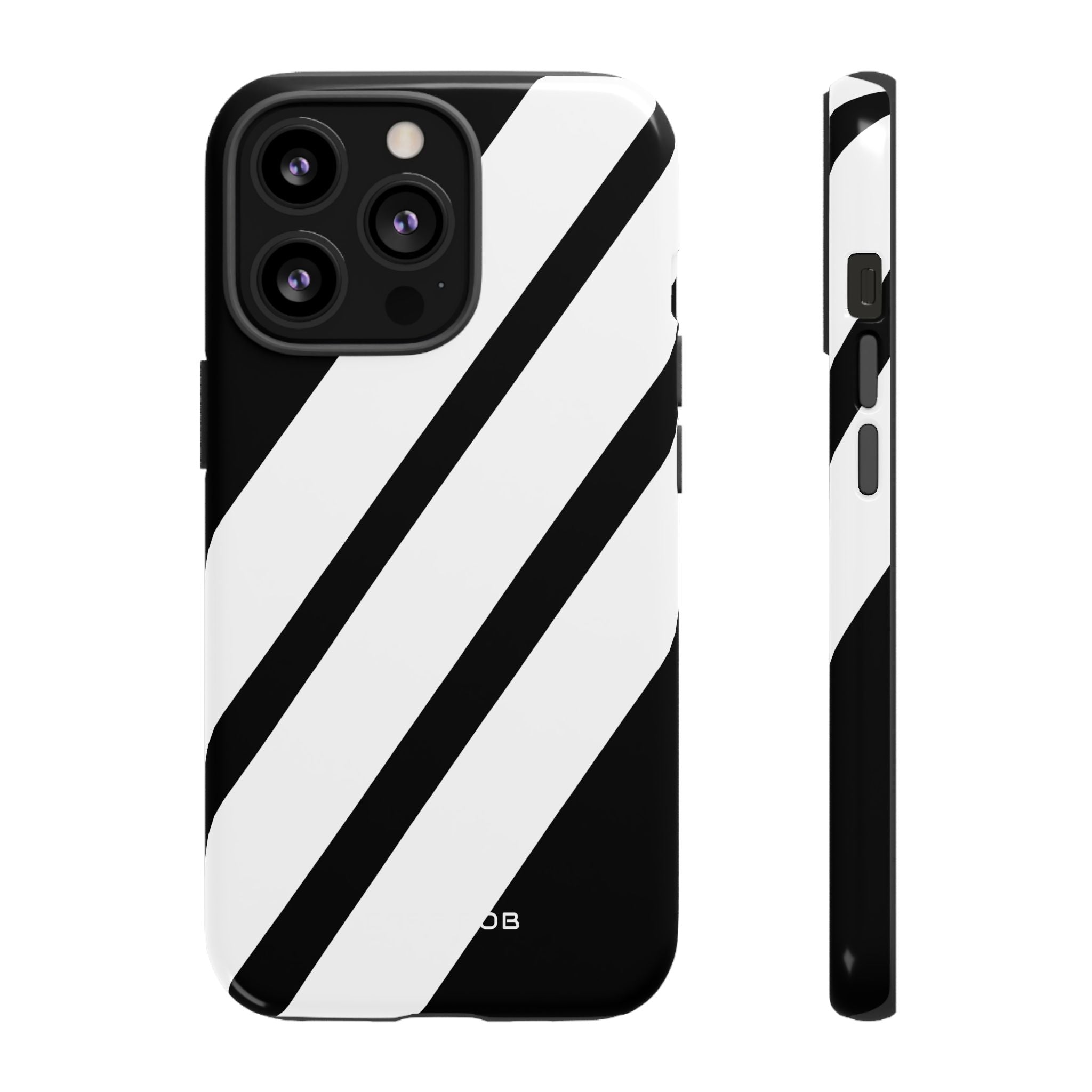 Diagonal Bands Noir iPhone 13 Pro Case - Tough