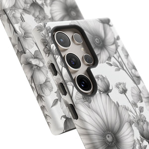 Grayscale Botanical Elegance - For Samsung S24