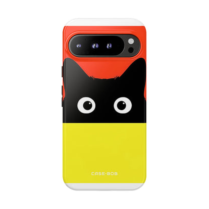 Peekaboo Cat Crimson Google Pixel 9 Pro XL Case - Tough