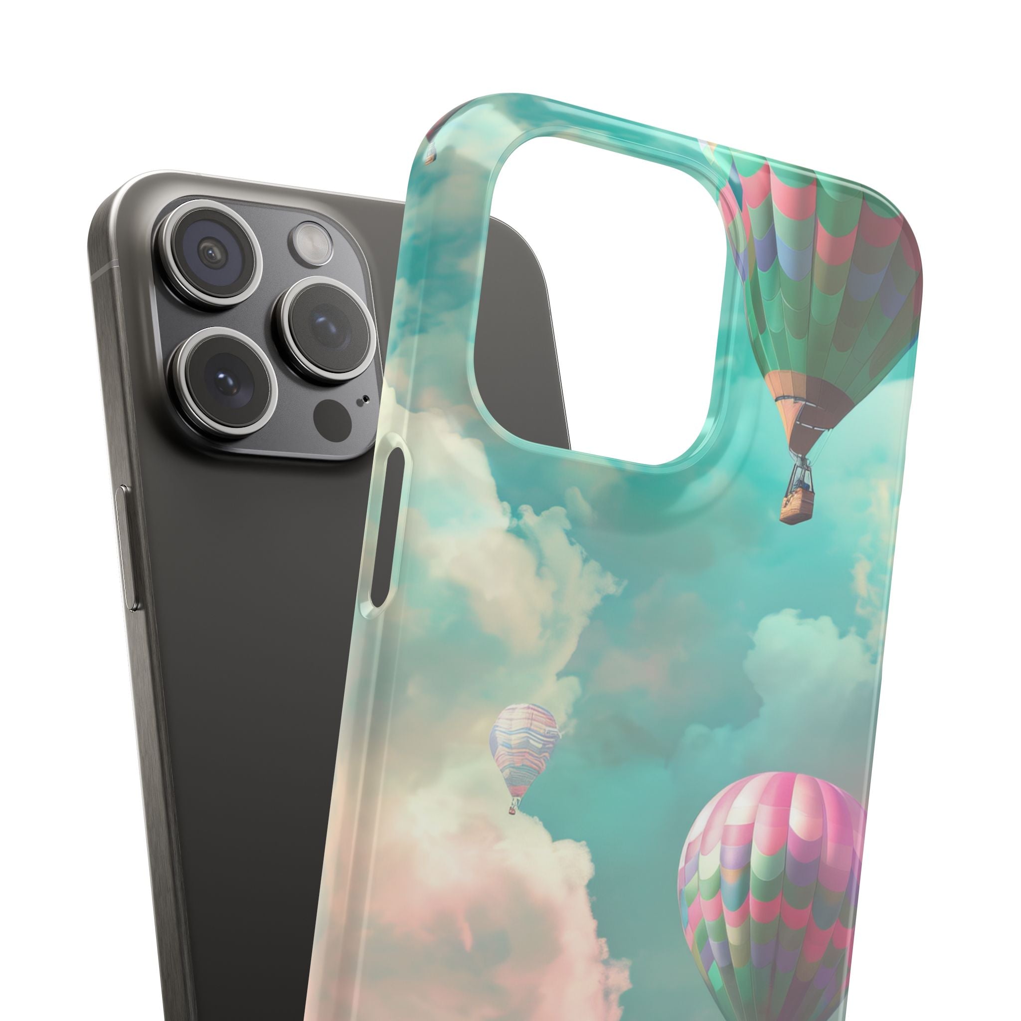 Pastel Balloon Adventure - Slim iPhone 15 Phone Case