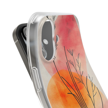 Curved Stem Sunset iPhone 16 Case - Soft