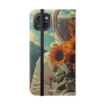 Sunflower Astronaut - iPhone 15 Plus Case - Wallet