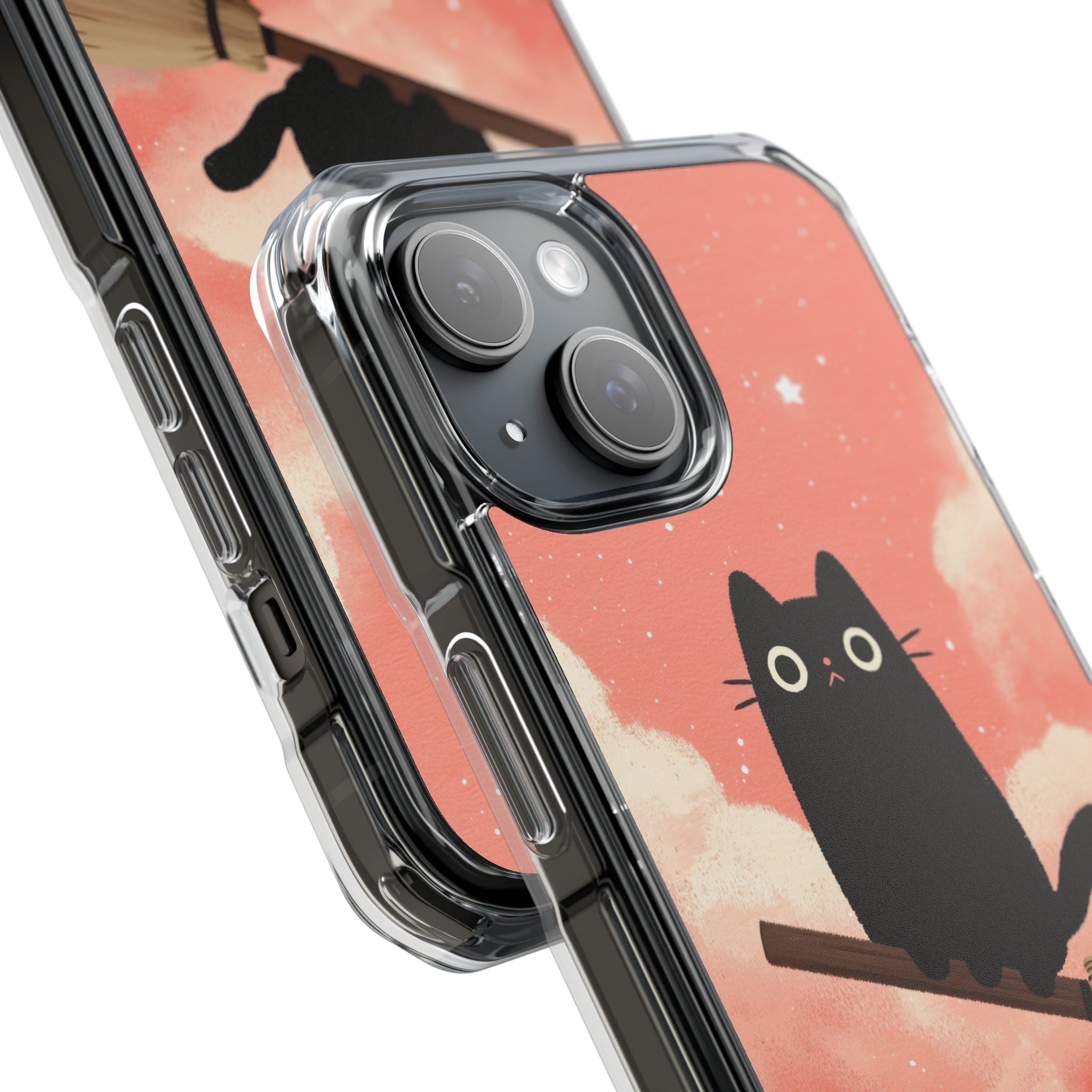 Cat Rides Broom iPhone Case - Impact