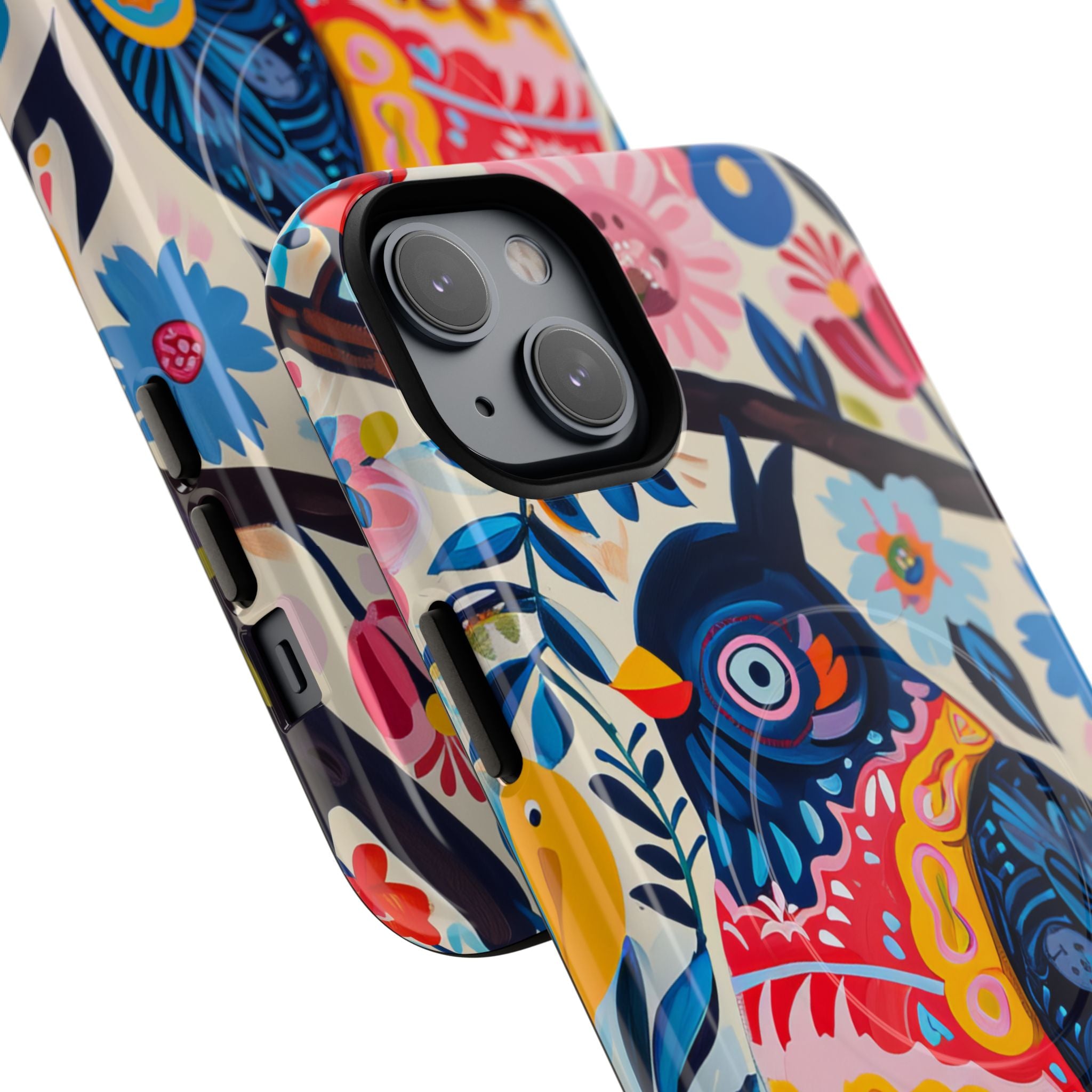 Whimsical Vintage Owl with Floral Charm iPhone 14 | Tough+ Phone Case