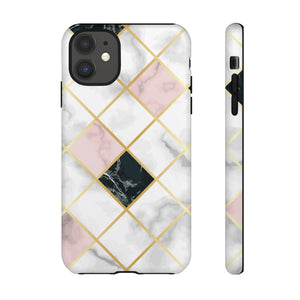 Pink Marble Geometric iPhone Case (Protective) iPhone 11 Matte Phone Case