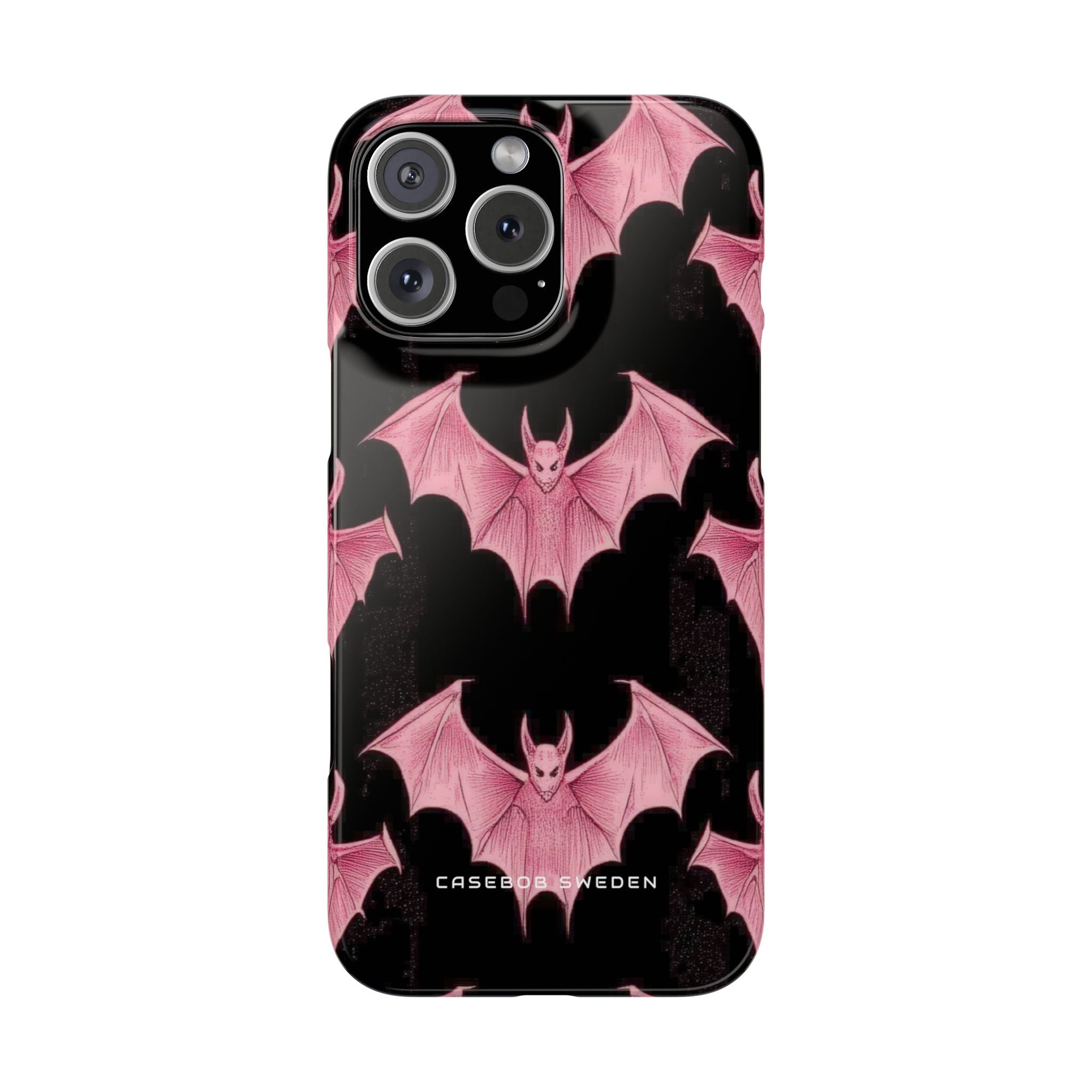 Gothic Pink Bats Aflame iPhone 16 - Slim Phone Case